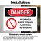 Signmission Hazardous Waste Storage Flammable No Smoking Danger Sign, Vinyl Decal, 5in W x 3.5in L, 2PK OS-2PACK-DS-D-35-L-1322 - alternate 2
